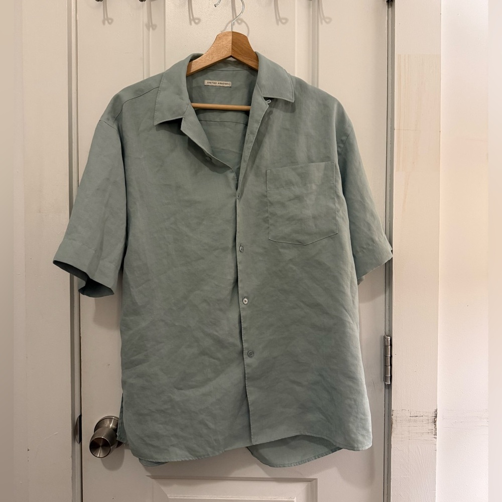 United Arrows oversized, short-sleeve button down